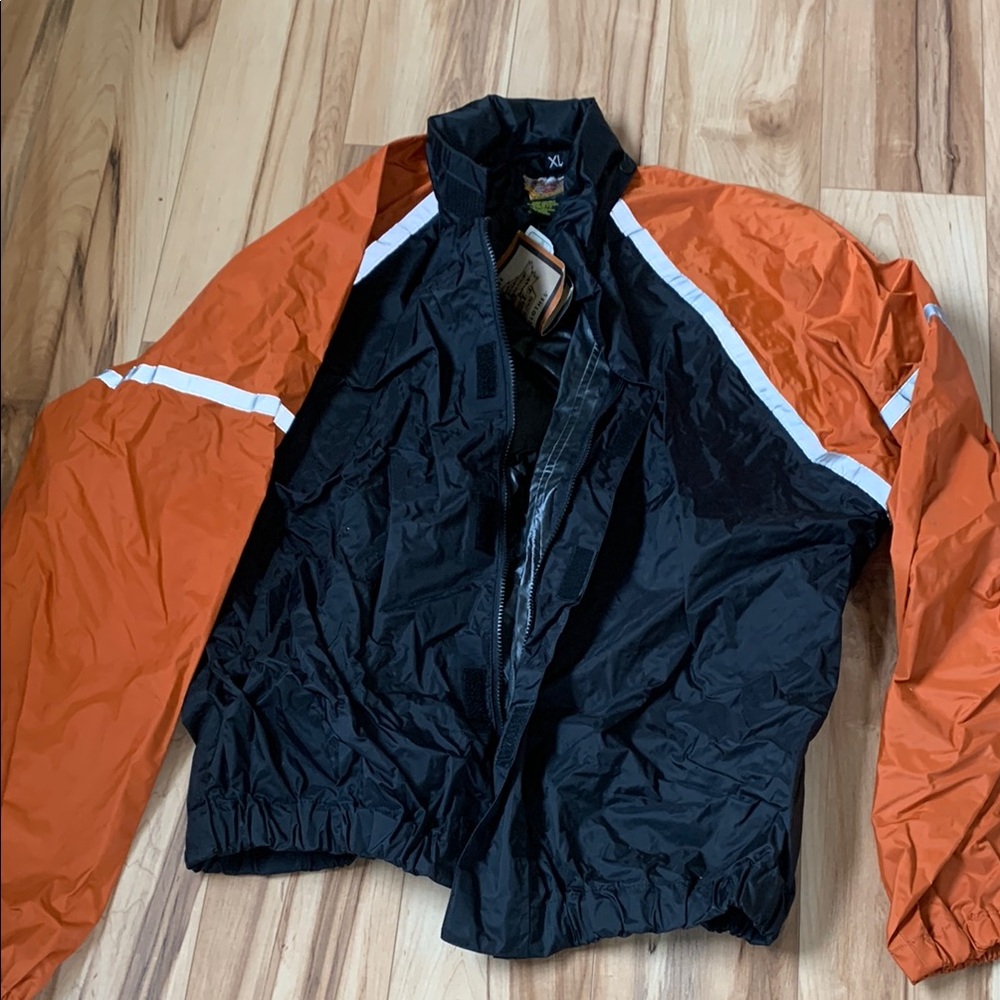 XL Orange and Black Windbreaker Jacket
